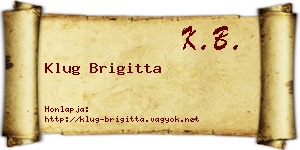 Klug Brigitta névjegykártya